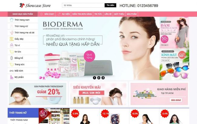 thiết kế website bán mỹ phẩm