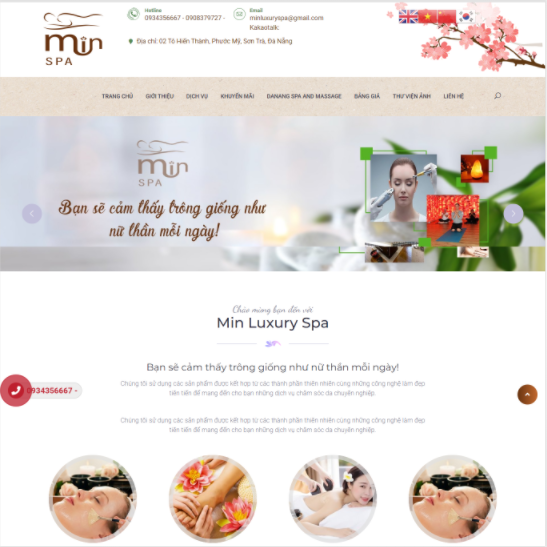 Thiết kế website cho Minspa