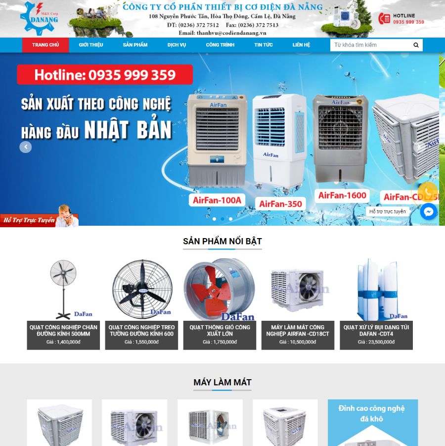 Website quạt điện Đà Nẵng