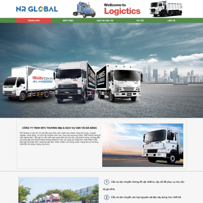 Website dịch vụ vận tải