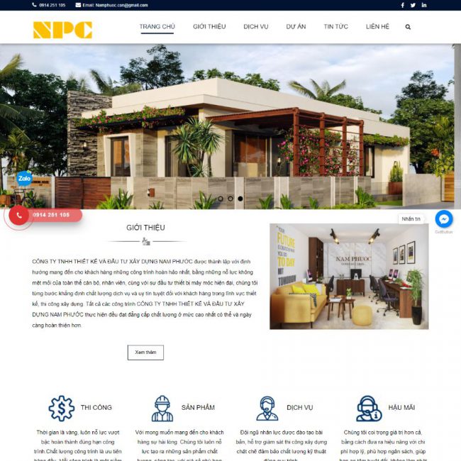 Website xây dựng Nam Phước