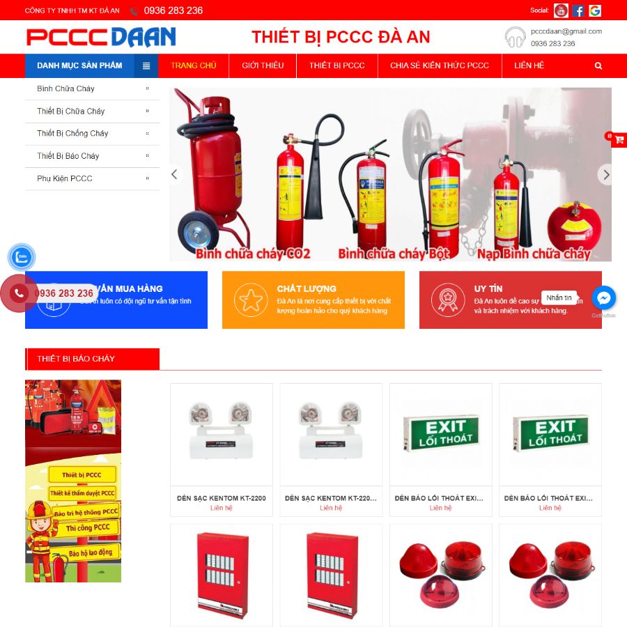 Website Thiết bị PCCC Đà An