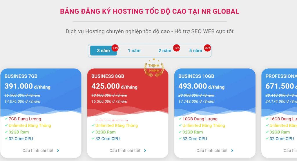 Đăng kí Hosting tại NR GLOBAL