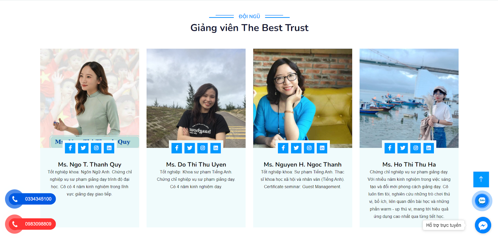 Tính năng nổi bật của website THE BEST TRUST