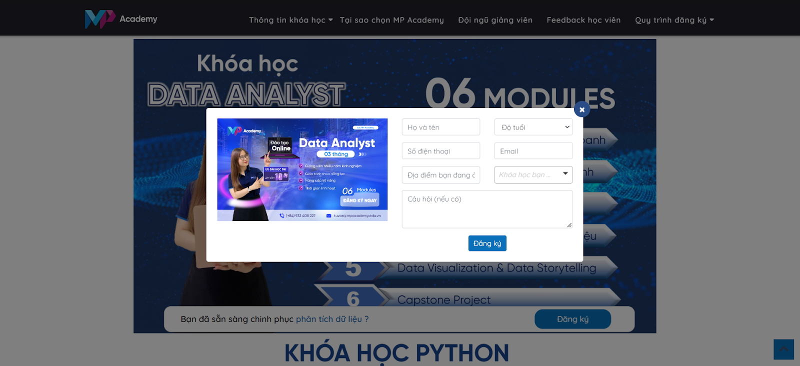 Tính năng popup của website