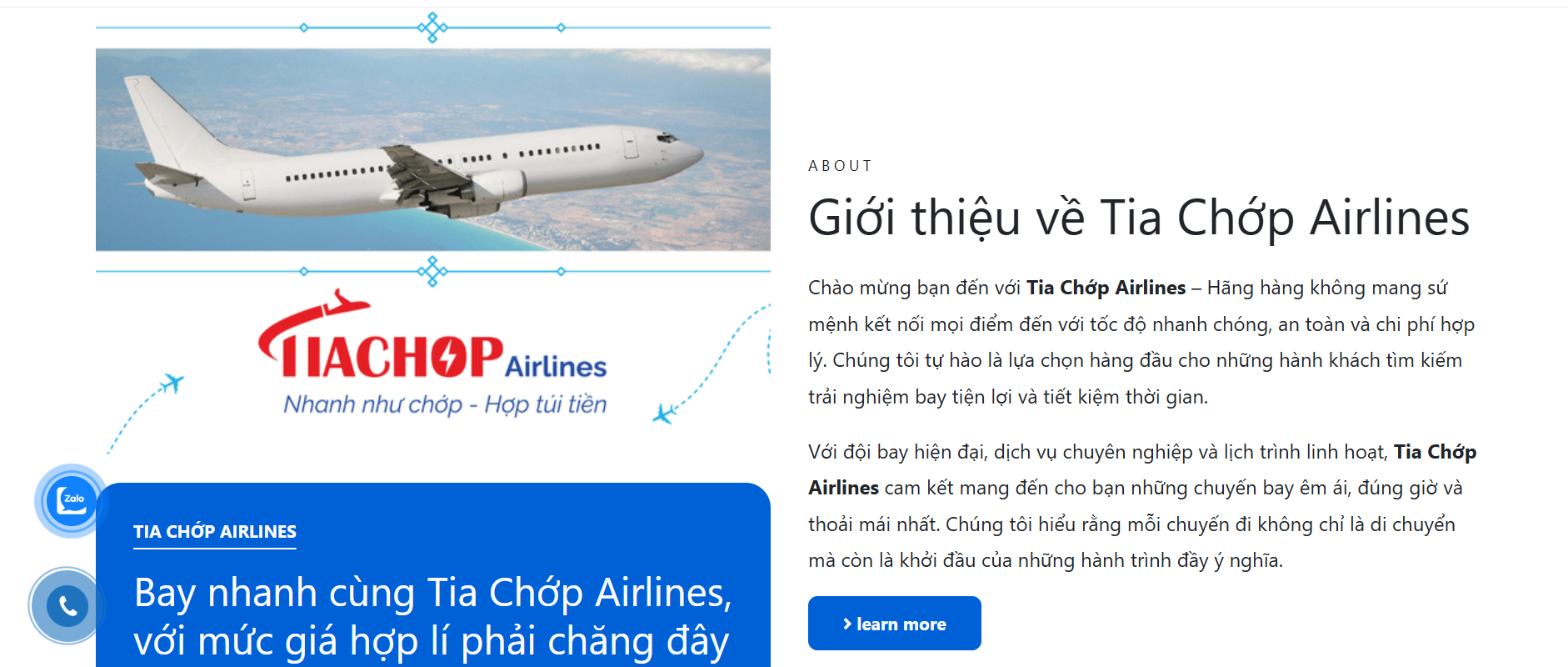 Giới thiệu về Tia Chớp Airlines