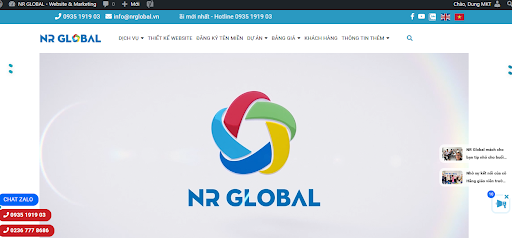 website của hàng thể