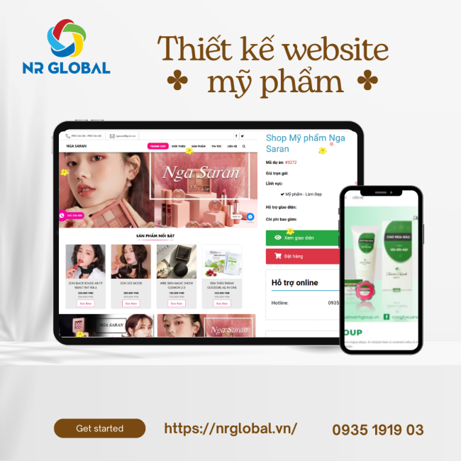 Thiết kế website mỹ phẩm giao diện đẹp – Nâng tầm hình ảnh thương hiệu