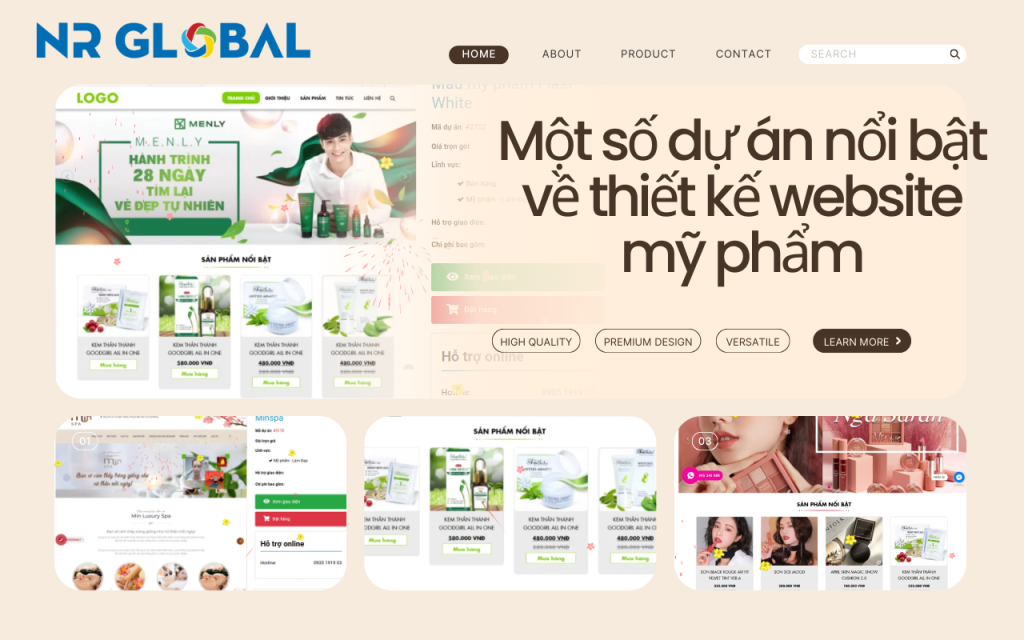 dự án nổi bật thiết kế website mỹ phẩm tại NR Global