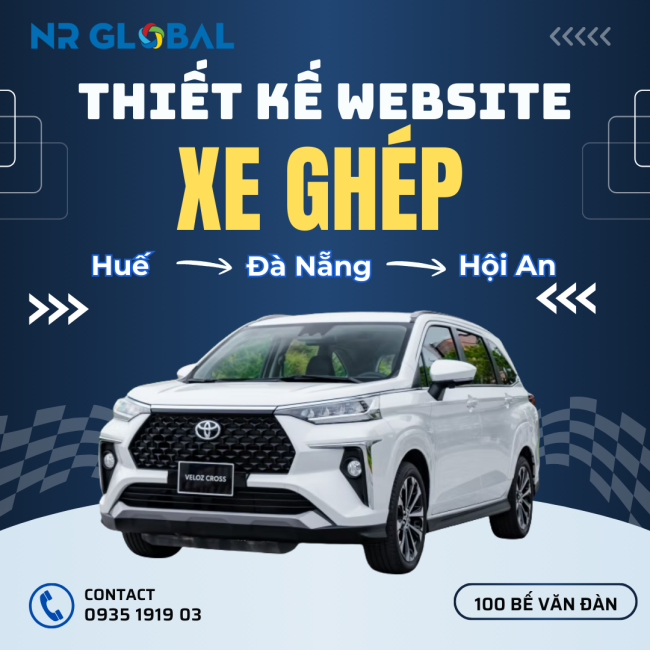 Thiết kế website xe ghép Huế – Đà Nẵng – Hội An tích hợp booking online