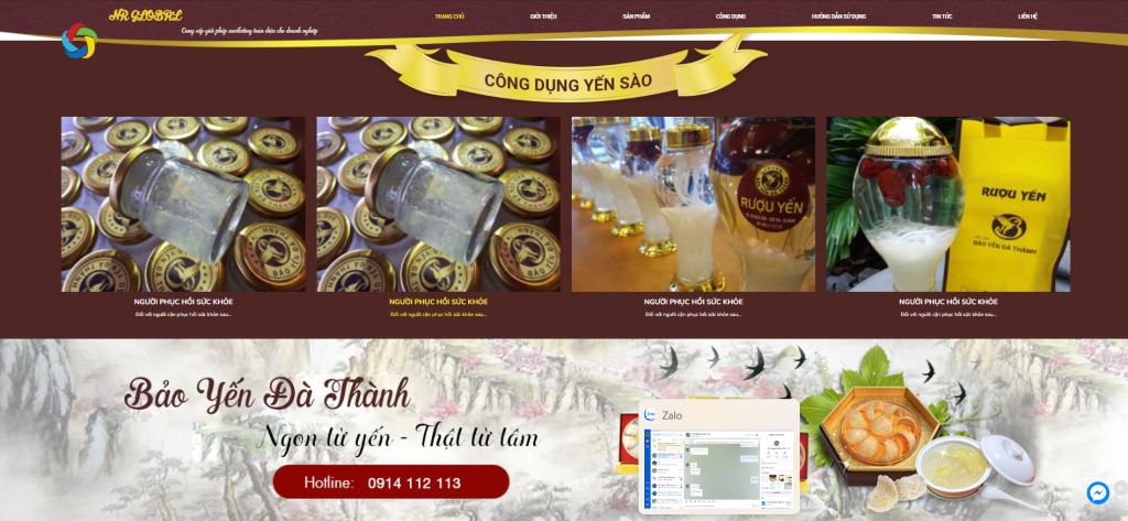 Các yếu tố cần có của website bán yến sào
