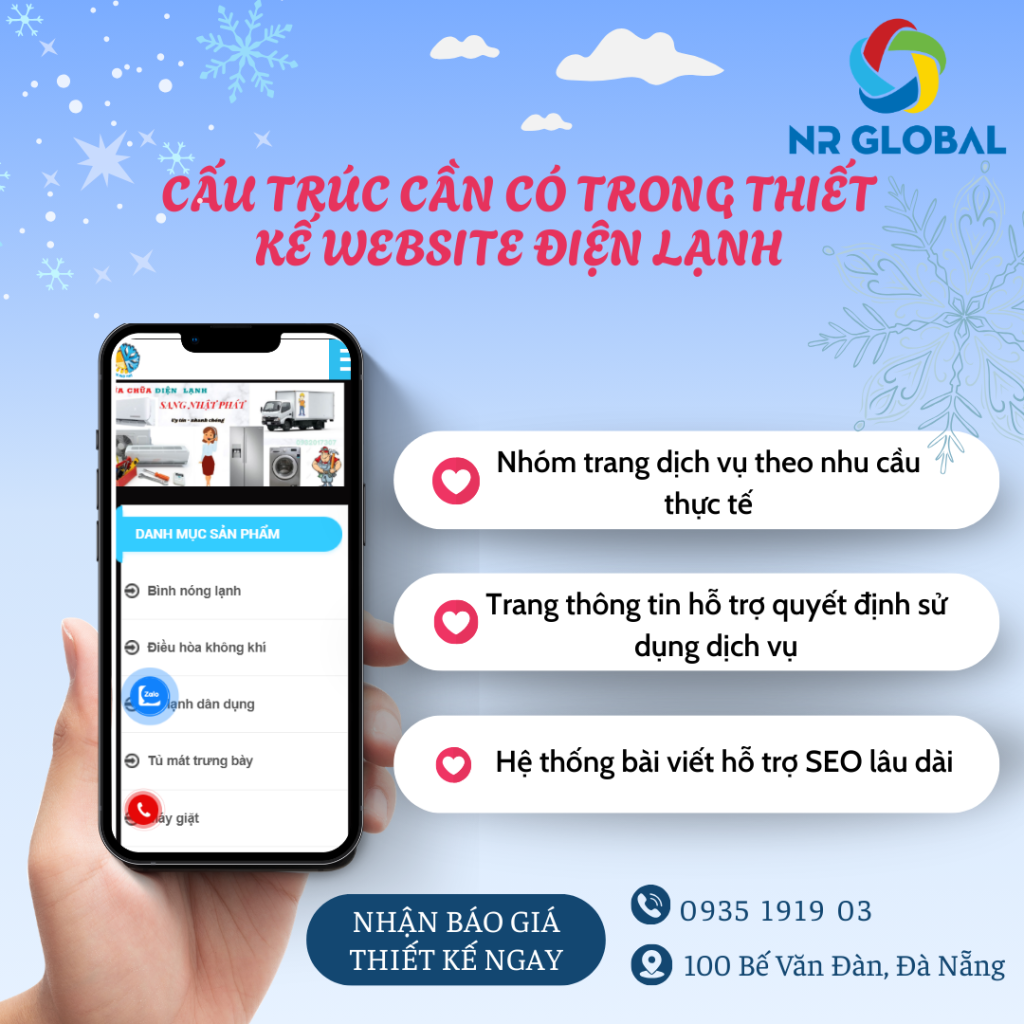 Cấu trúc thiết kế website điện lạnh chuẩn SEO
