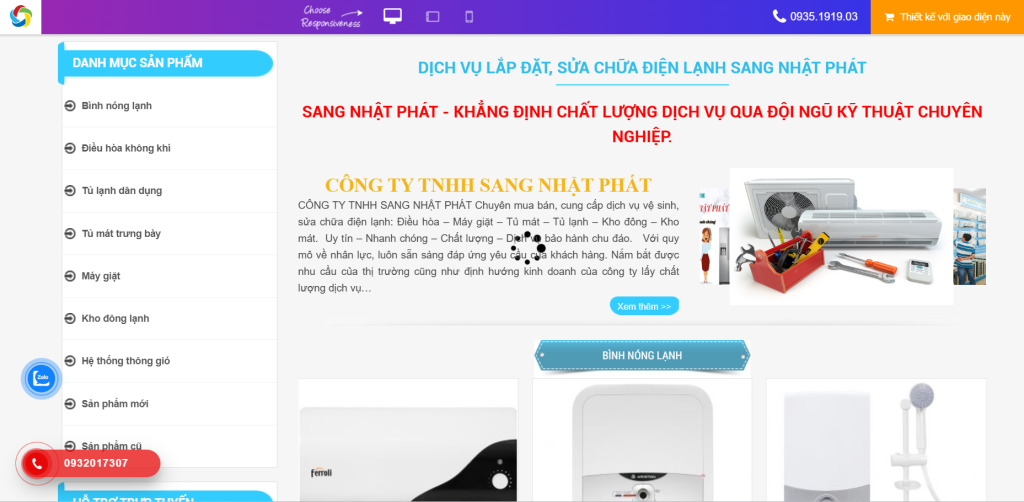 Thiết kế website điện lạnh chuẩn SEO