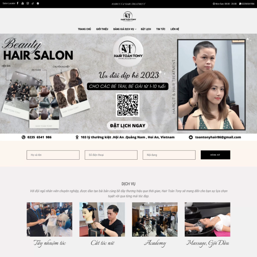 Tiêu chí khi thiết kế website salon tóc 