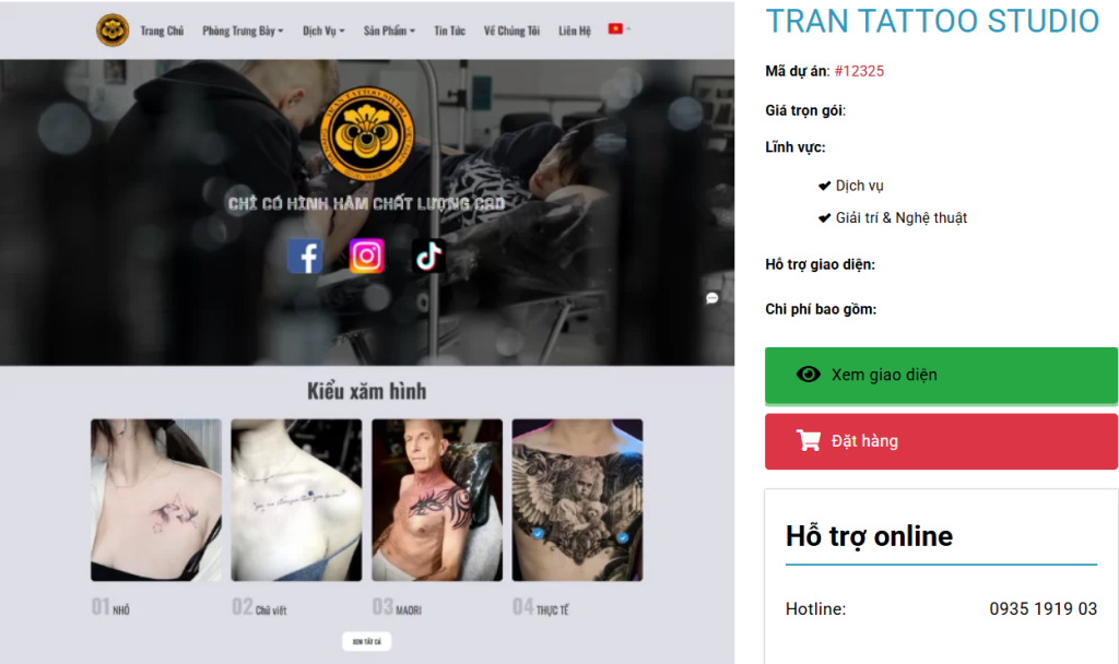 Tính năng của thiết kế website tatto tại NR Global