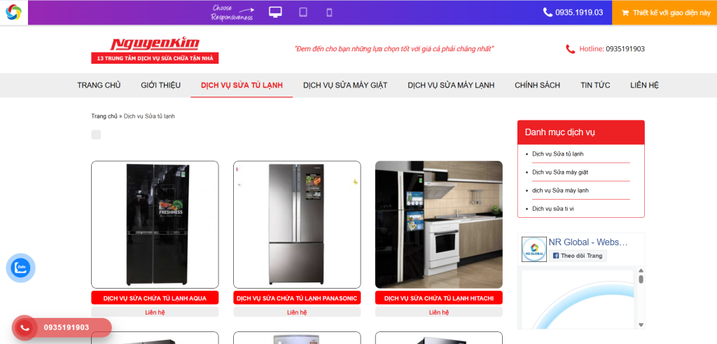 Yếu tố kĩ thuật trong thiết kế website điện lạnh