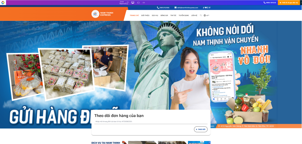 chức năng cần có của thiết kế website vận chuyển