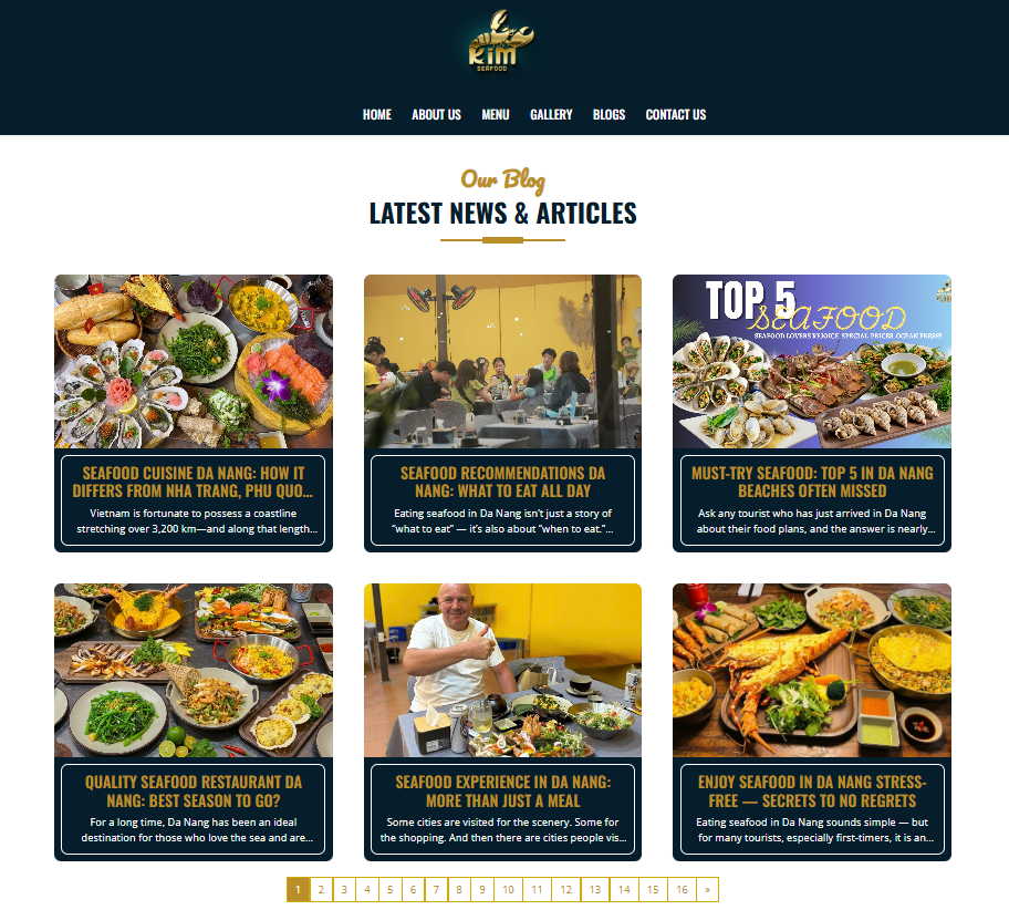 Các bài viết SEO marketing nhà hàng KIM SEAFOOD