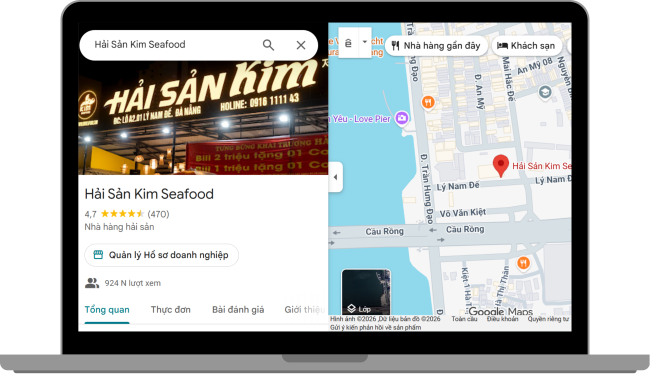 Marketing nhà hàng KIM SEAFOOD triển khai trên GG MAP