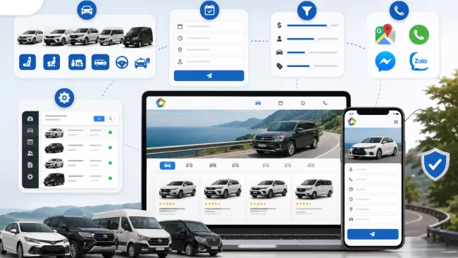 thiết kế website dịch vụ thuê xe